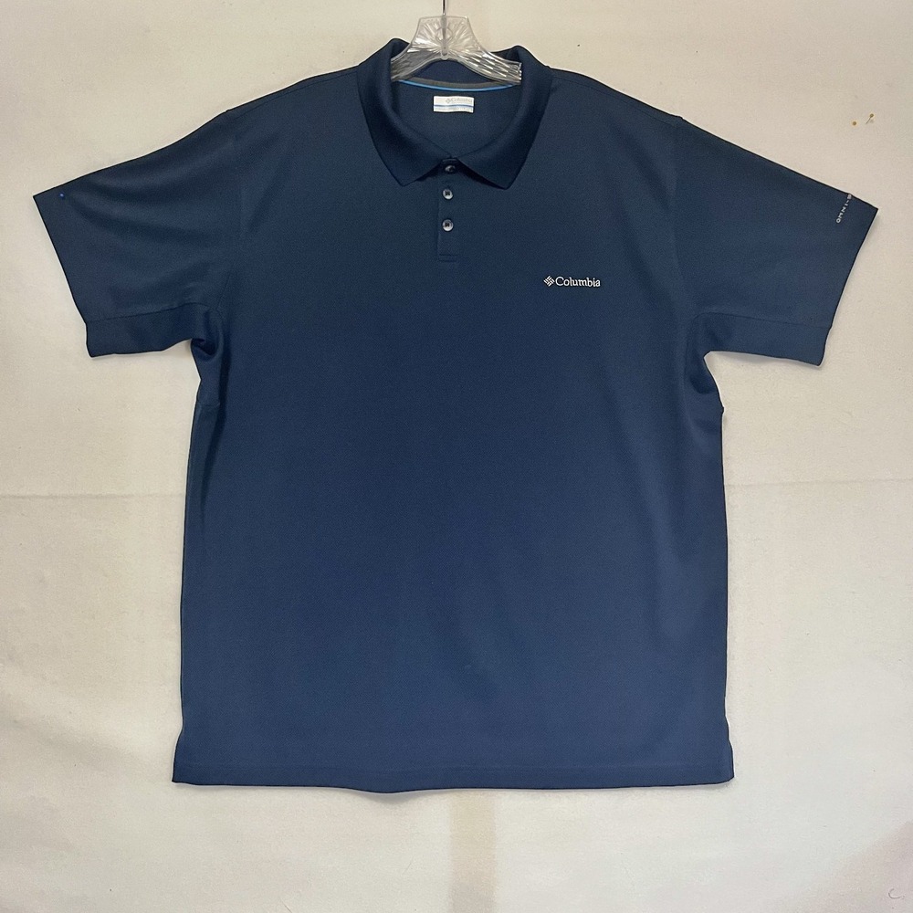 Columbia Omni Shade Mens XXL Polo Shirt Performance Blue XM6449 Golf Solid